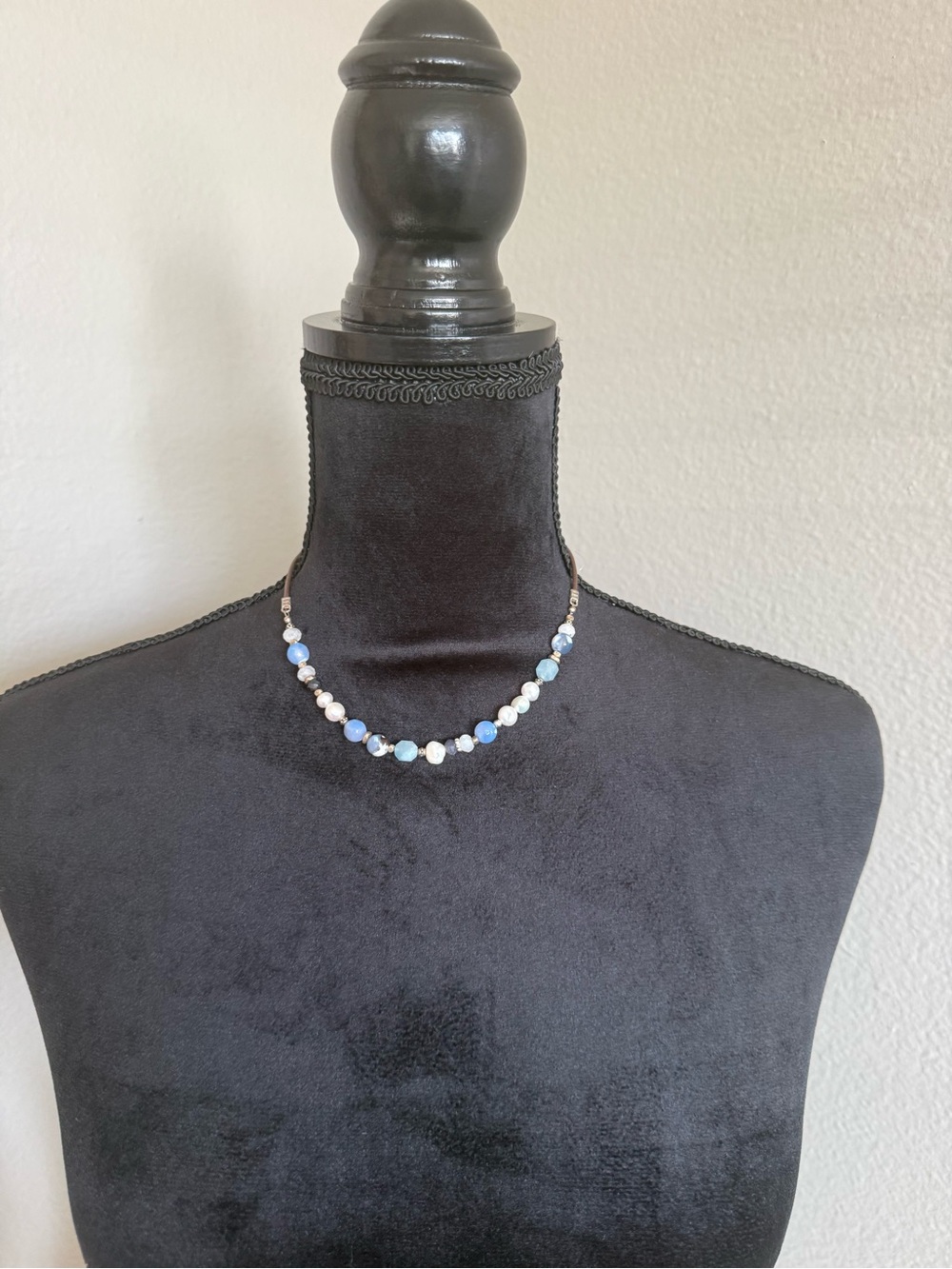 Sundance Blue and White Beaded Necklace